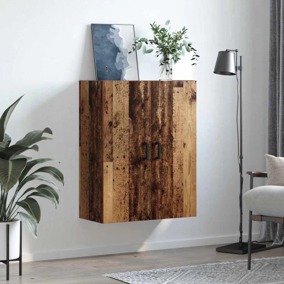 vidaXL Wandkast Oudhout 69,5 x 34 x 90 cm Bewerkt hout bruin, foto 3