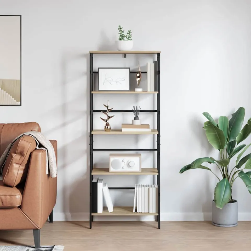 vidaXL Boekenkast 4-laags 60 x 29,5 x 149 cm Bewerkt hout Sonoma Eiken, foto 3