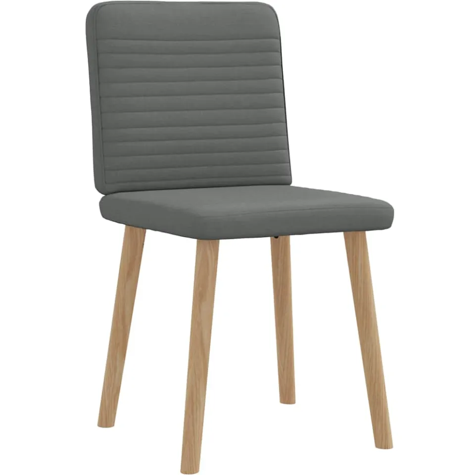 vidaXL Eetkamerstoelen 2 st stof donkergrijs grijs, foto 4