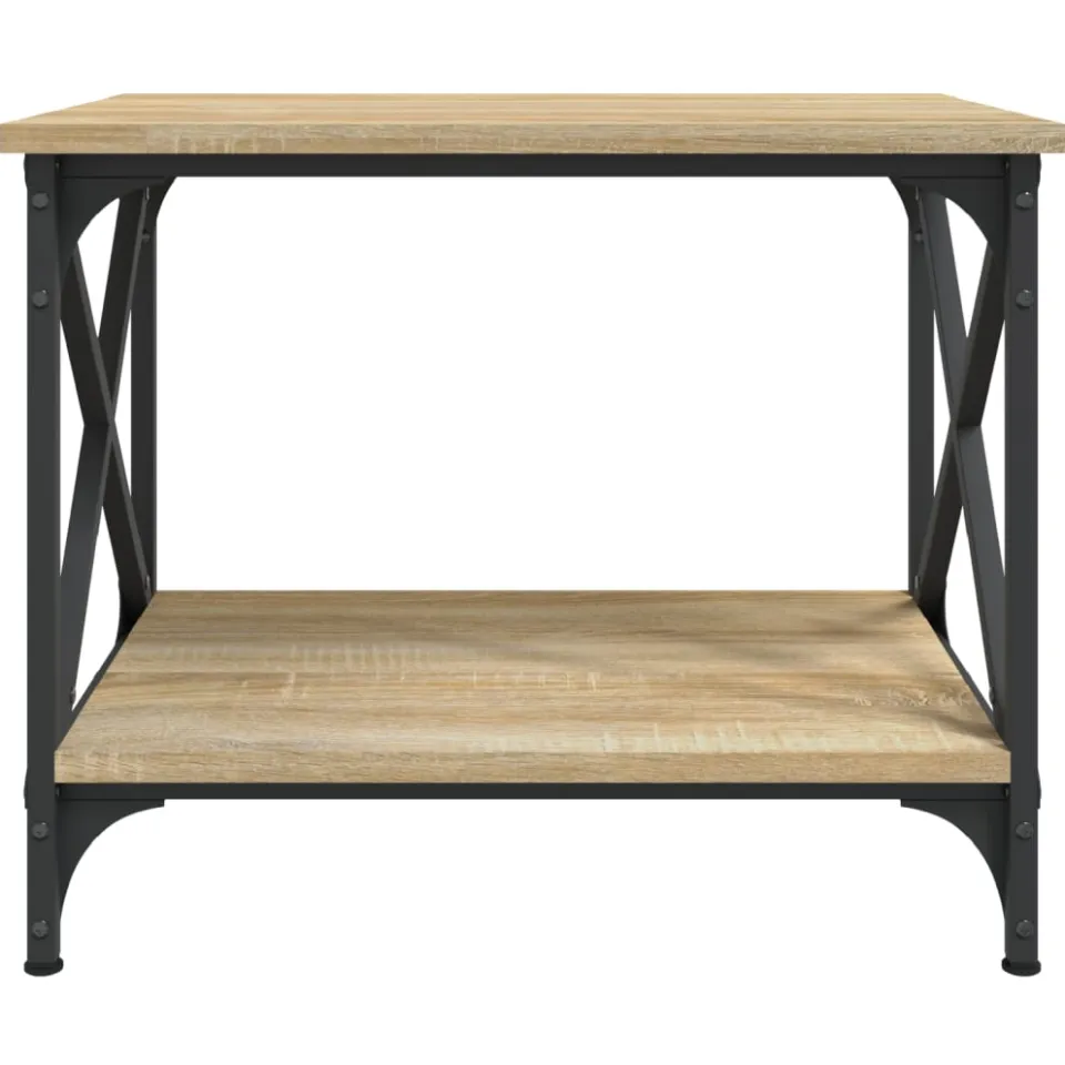 vidaXL Bijzettafel 55x38x45 cm bewerkt hout sonoma eikenkleurig, foto 4