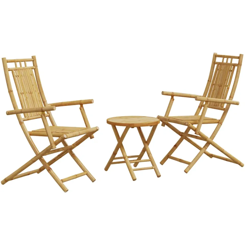 vidaXL 3-delige Bistroset bamboe Bruin