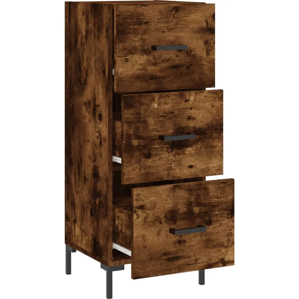 vidaXL Dressoir 34,5x34x90 cm bewerkt hout gerookt eiken
