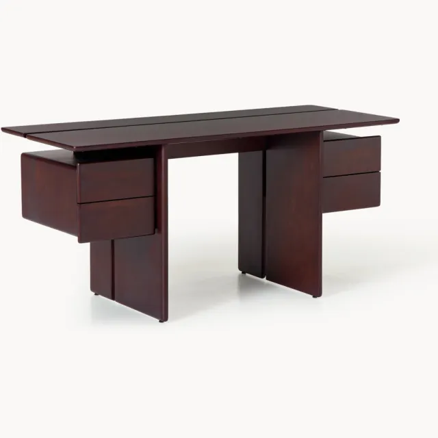 Westwing Collection Bureau Lawrence van mangohout met lades Bruin