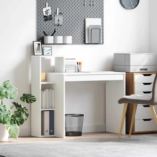 vidaXL Bureau Wit 100 x 40 x 90 cm Bewerkt hout, foto 2