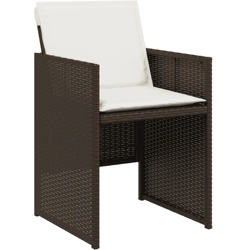 vidaXL 13-delige Tuinset met kussens poly rattan bruin