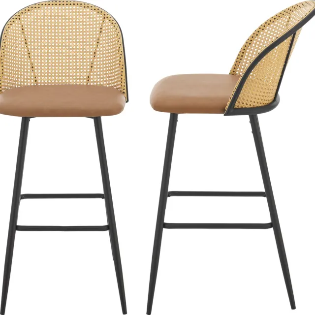 en.casa Barkruk set van 2 Gausdal 102x44x63 cm bruin en zwart