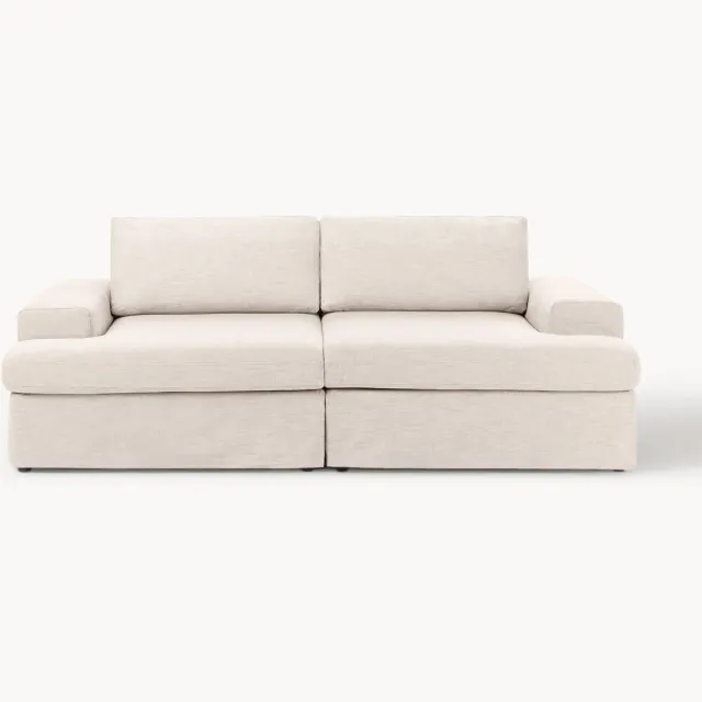 Westwing Collection Modulaire bank Russell (2-zits) met afneembare hoezen beige