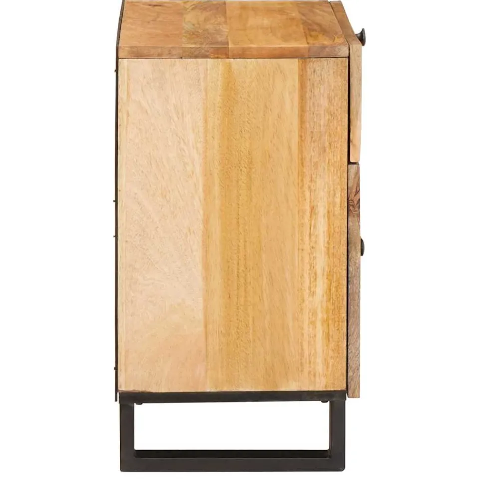 vidaXL Nachtkastje met lade Naturel 50 x 33 x 60 cm Massief Mango Hout, foto 4