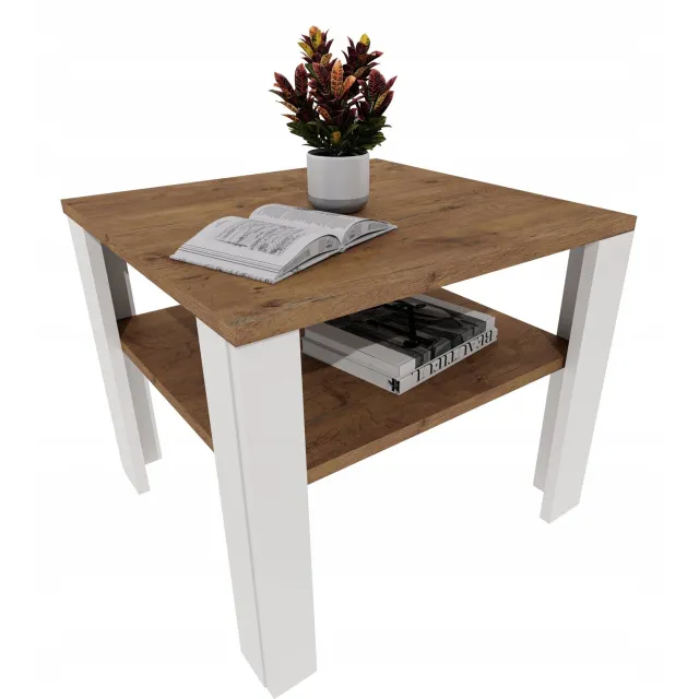 Mobelkap Salontafel Lara 53 - eikenlook/wit met plank