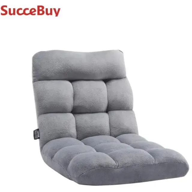 Prime Homely Prime Home Fauteuil - Vloerstoel - Rugsteun - Opvouwbaar - Multifunctioneel - 57,2 x 103,4 x 15,2cm - Grijs Lichtgrijs