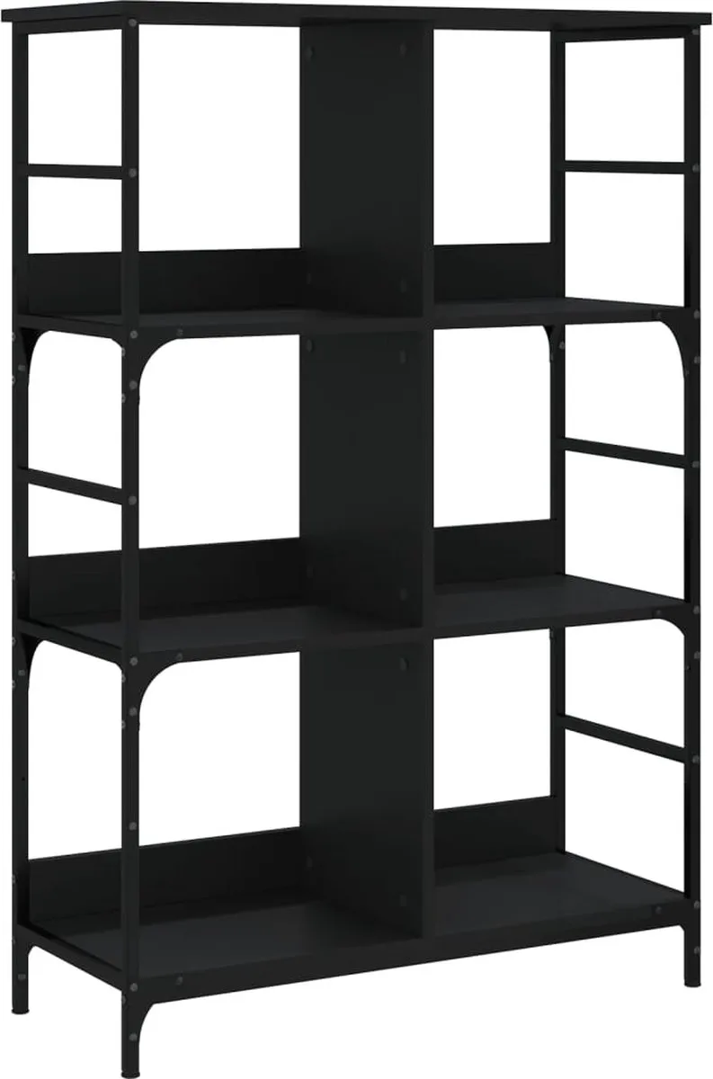 vidaXL Boekenrek 78,5x33x117,5 cm bewerkt hout zwart, foto 3