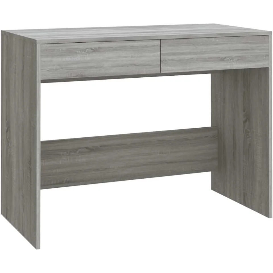 vidaXL Bureau 101x50x76,5 cm bewerkt hout grijs sonoma eikenkleurig