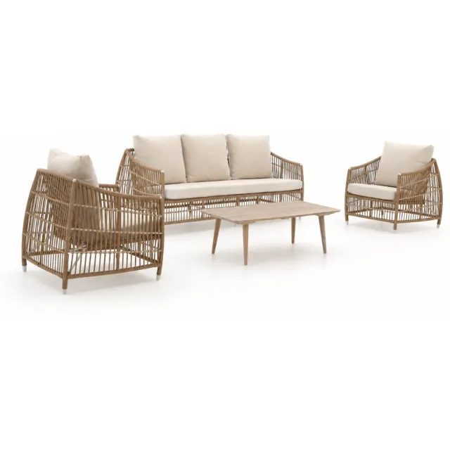 Manifesto Furniture Manifesto Ortello/ROUGH-K stoel-bank loungeset 4-delig 5-zits Taupe