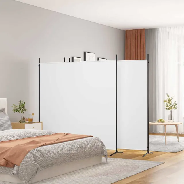 vidaXL Kamerscherm met 4 panelen 698x180 cm stof wit, foto 2