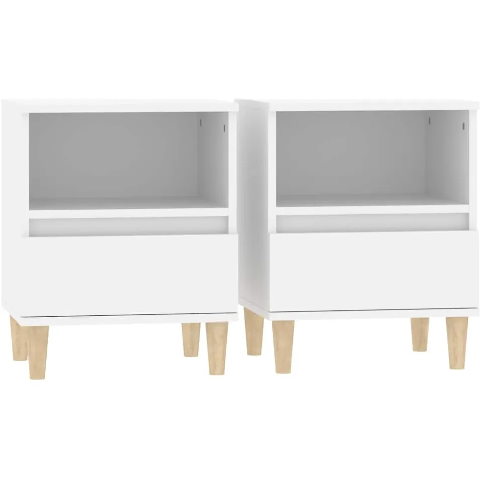 vidaXL Nachtkastjes 2 st 40x35x50 cm wit