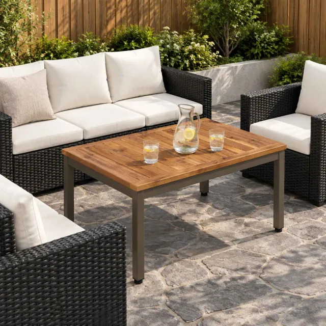 vidaXL Salontafel NAARDEN Natuurlijk en Koffie 49 x 68,5 x 36 cm Bruin