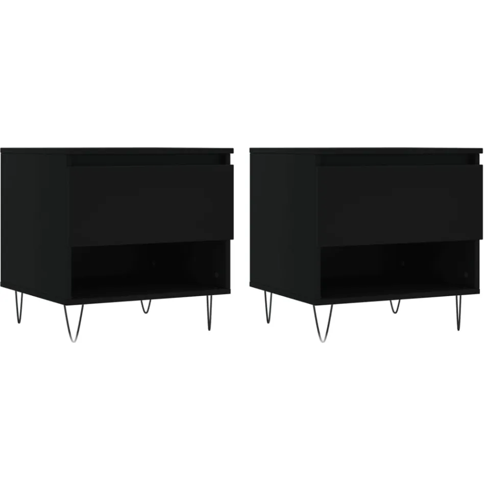 vidaXL Salontafels 2 st 50x46x50 cm bewerkt hout zwart, foto 4