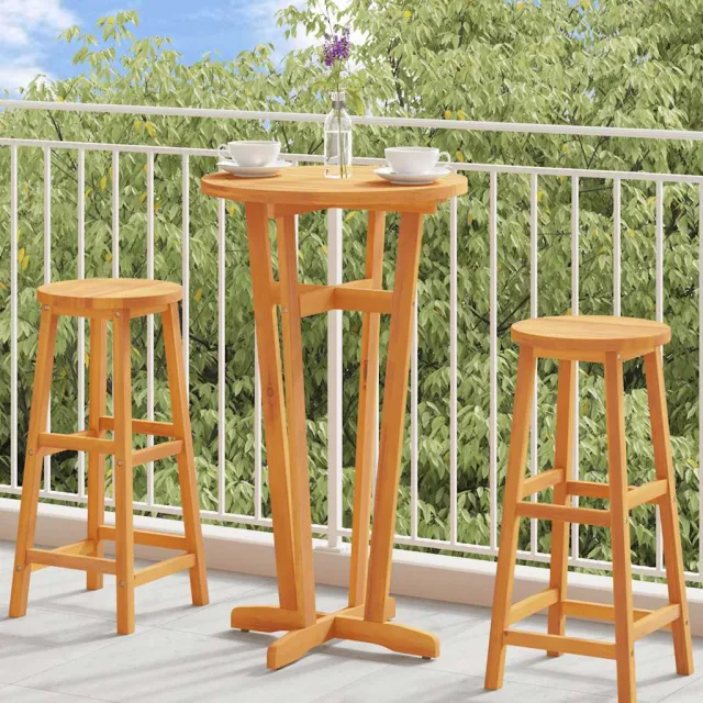 vidaXL Tuinbartafel Ø 60x105 cm massief acaciahout bruin, foto 2