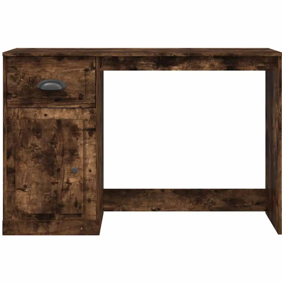 vidaXL Bureau met lade 115x50x75 cm bewerkt hout gerookt eikenkleurig, foto 3