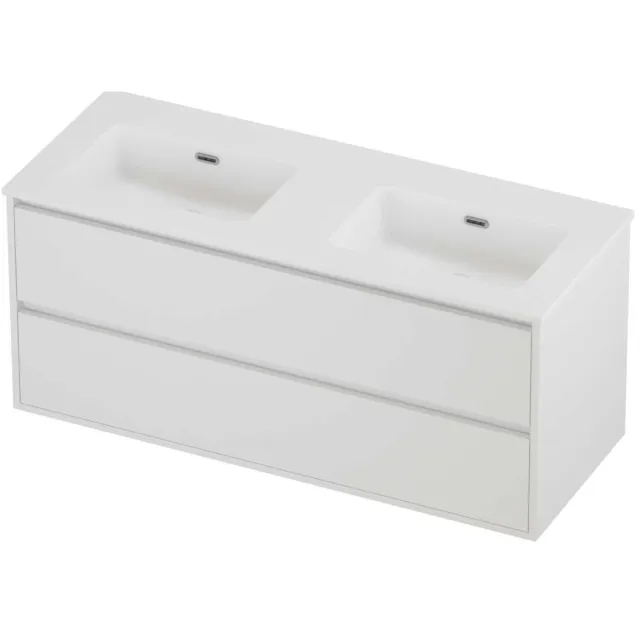 Proline Tribute Badmeubelset Porselein Elegant Greeploos 120x46x54 cm Mat Wit Mat White