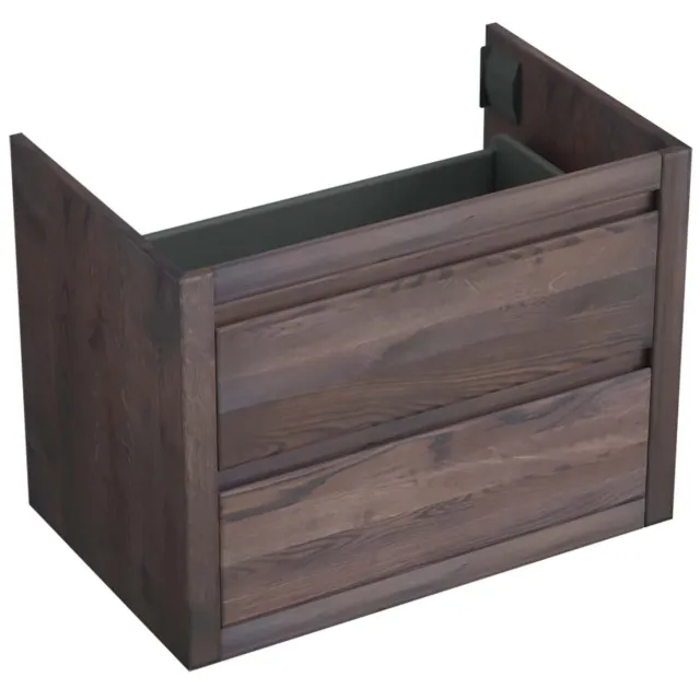 Forzalaqua Onderkast Forzalaqua Gela 2.0 80x51x60 Cm 2 Softclose Lades Eiken Charcoal Bruin