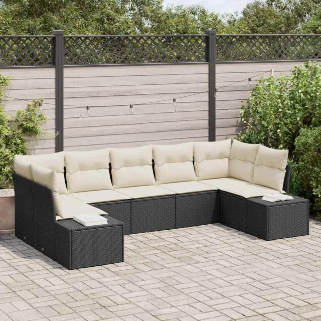 vidaXL Tuin Sofa Set 7 st Zwart poly rattan, foto 2