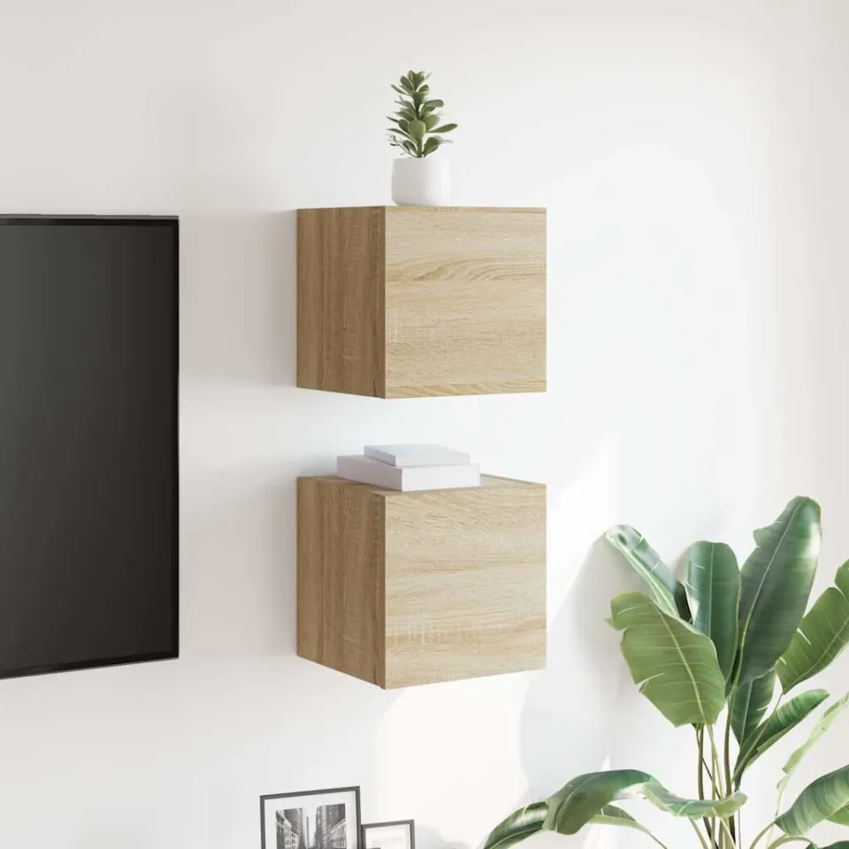 vidaXL Tv-wandmeubelen 2 st 30,5x30x30 cm sonoma eikenkleurig, foto 2