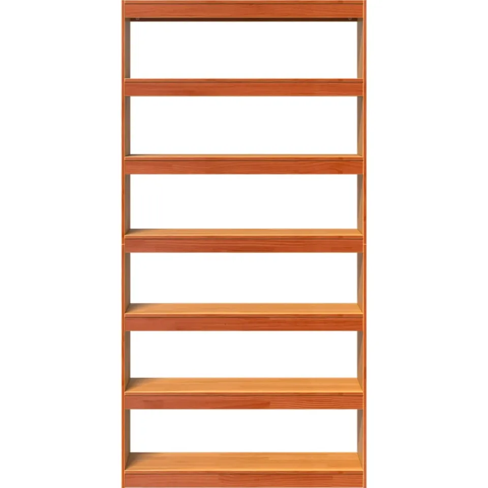 vidaXL Boekenkast / kamerscherm 100x30x199,5 cm massief grenenhout bruin, foto 4