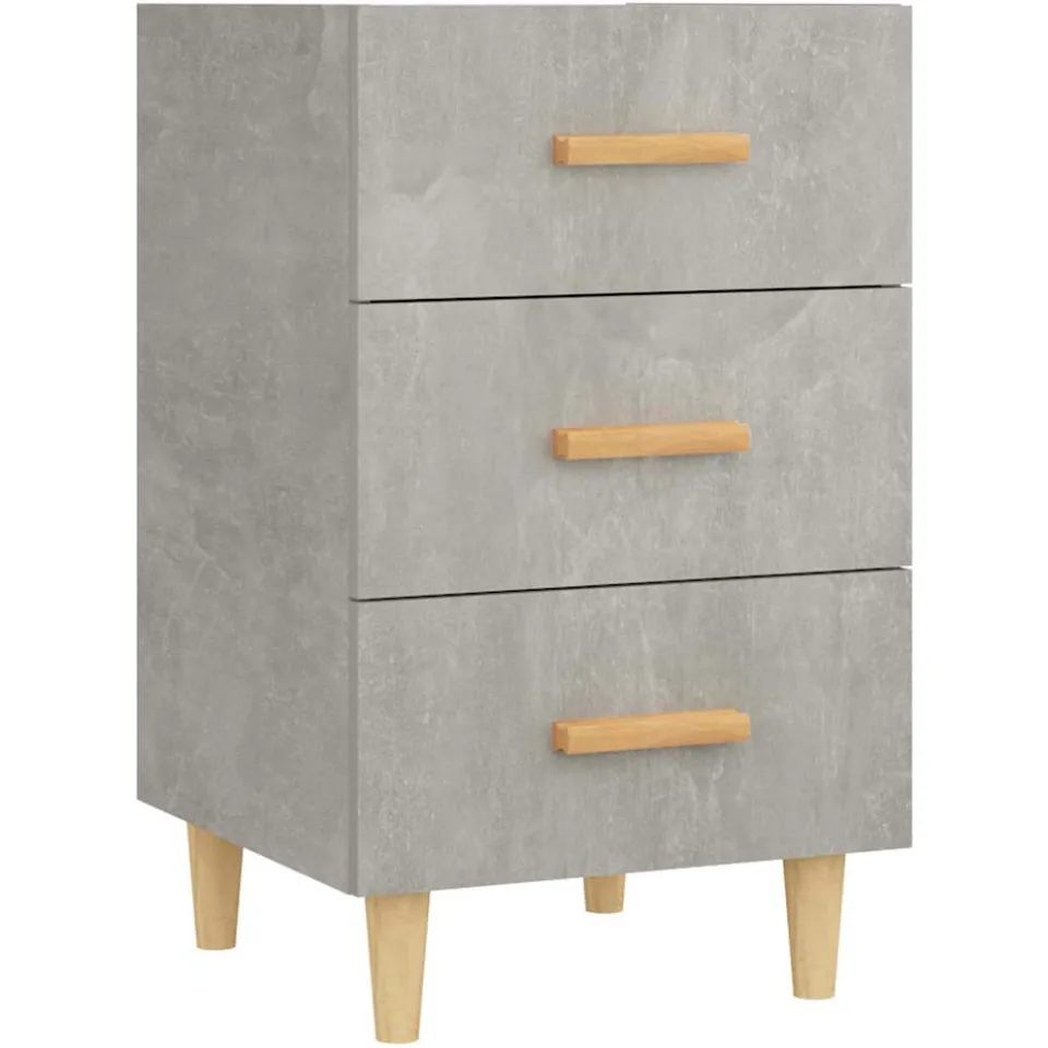 vidaXL Nachtkastje 40x40x66 cm bewerkt hout betongrijs grijs