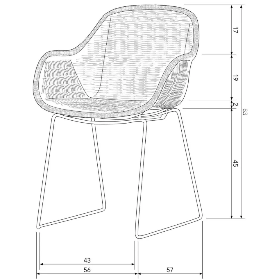 WOOOD Willow Loungestoelen Buiten - Polyester - Naturel - Set van 2, foto 5