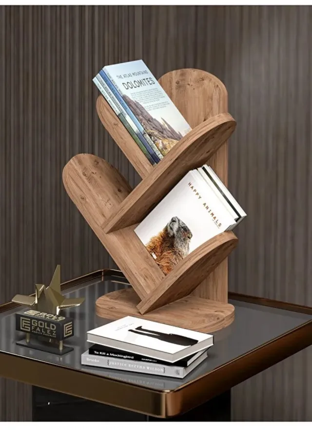 Zeo Wood Boekenkast - Boekenrek - Boekenkastje - Boekenkast Industrieel Houtkleur