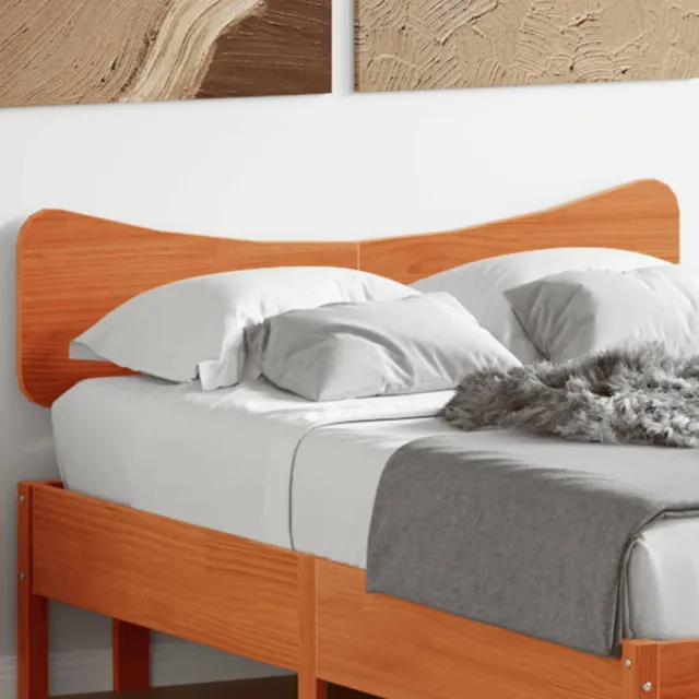vidaXL Hoofdbord 135 cm massief grenenhout wasbruin