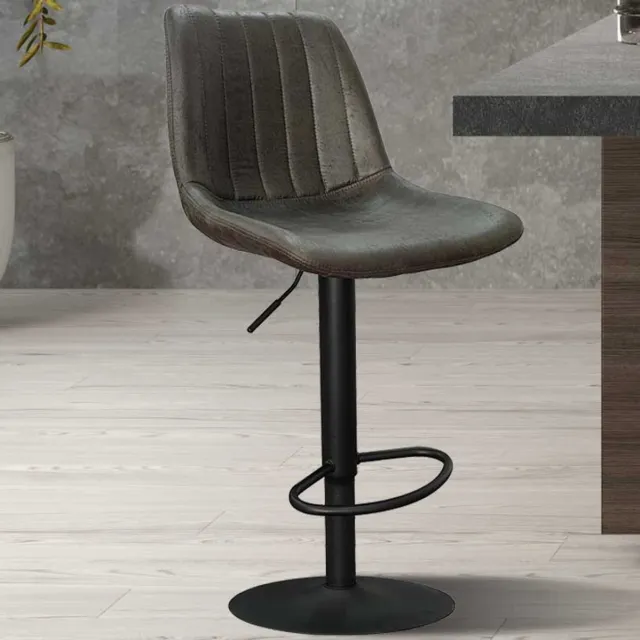 Rousseau Barstoel Barcelona Donkerbruin – Rousseau – Verstelbare Zithoogte 59-80 cm – Draaibaar – PU Kunstleer