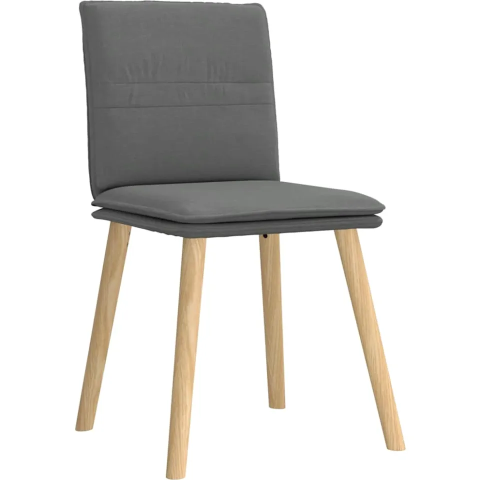 vidaXL Eetkamerstoelen 6 st stof donkergrijs grijs, foto 3