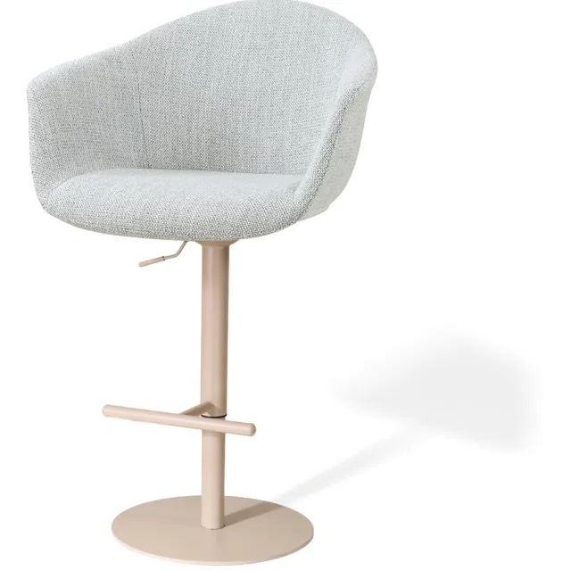 Nolon Niva-Otis draaibare tulp barkruk grijs melange - verstelbaar - beige onderstel