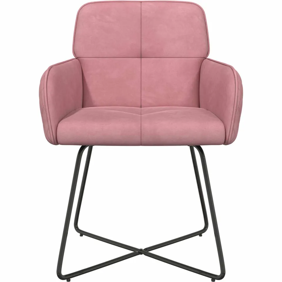 vidaXL Eettafelstoelen 2 st fluweel Roze 59 x 56,5 x 86 cm