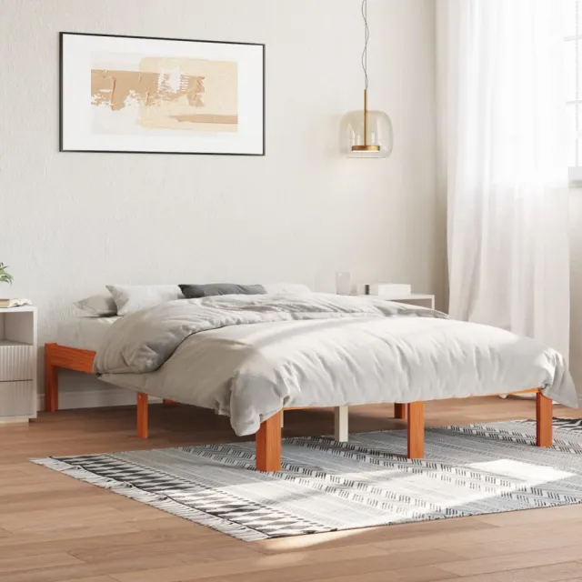 vidaXL Bed Frame Wasbruin 140 x 200 cm Solid pine wood, Plywood bruin