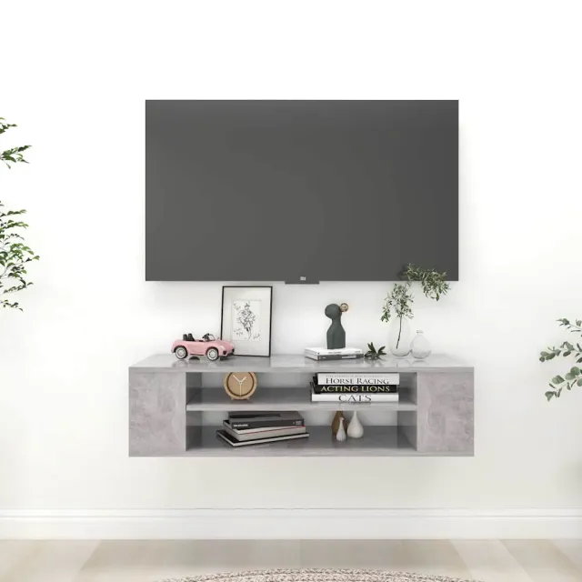 vidaXL Tv-hangmeubel 100x30x26,5 cm bewerkt hout betongrijs