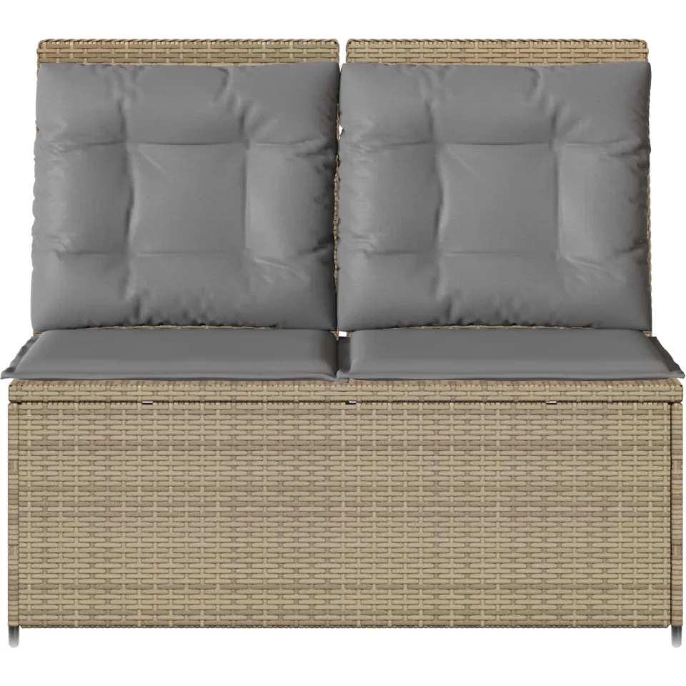 vidaXL Tuinbank Beige poly rattan, foto 4