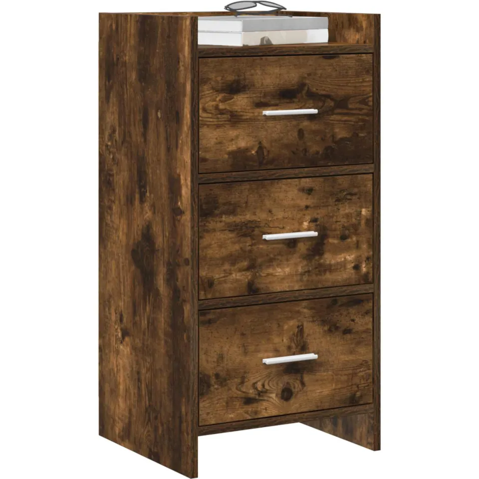 vidaXL Dressoir Gerookt eiken 40 x 36 x 80 cm Bewerkt hout Bruin