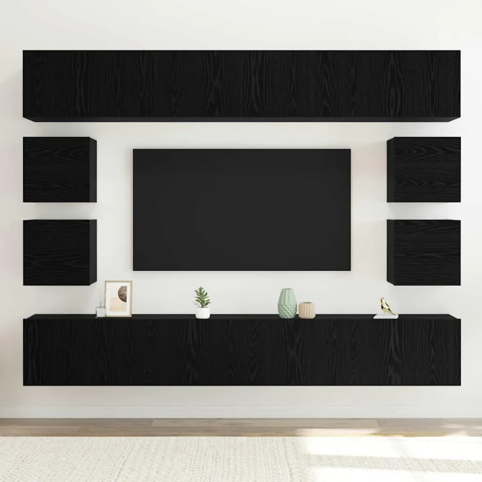 vidaXL Tv-meubelset 8 st Zwart Eiken, foto 4