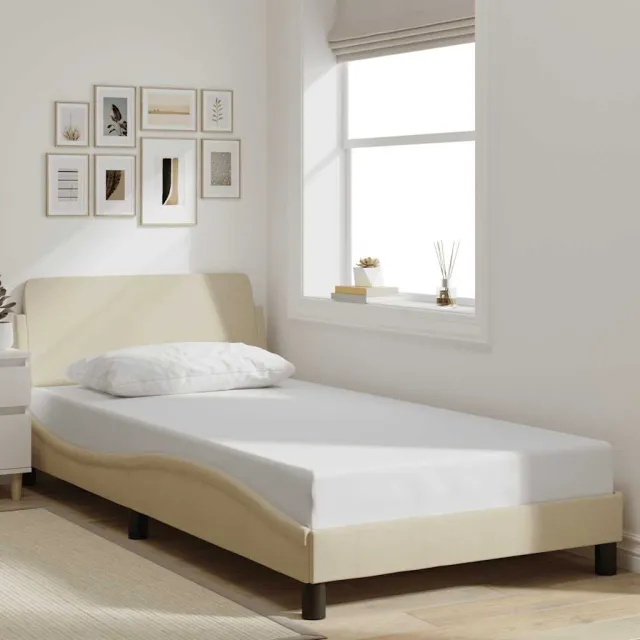 vidaXL Bedframe "Dover" 100x200 cm stof crèmekleurig