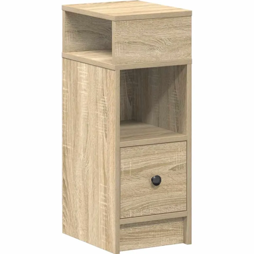 vidaXL Nachtkastje met lade 25x31x66 cm sonoma eikenkleurig, foto 3