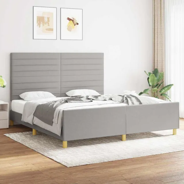 vidaXL Bedframe zonder matras stof lichtgrijs 180x200 cm grijs