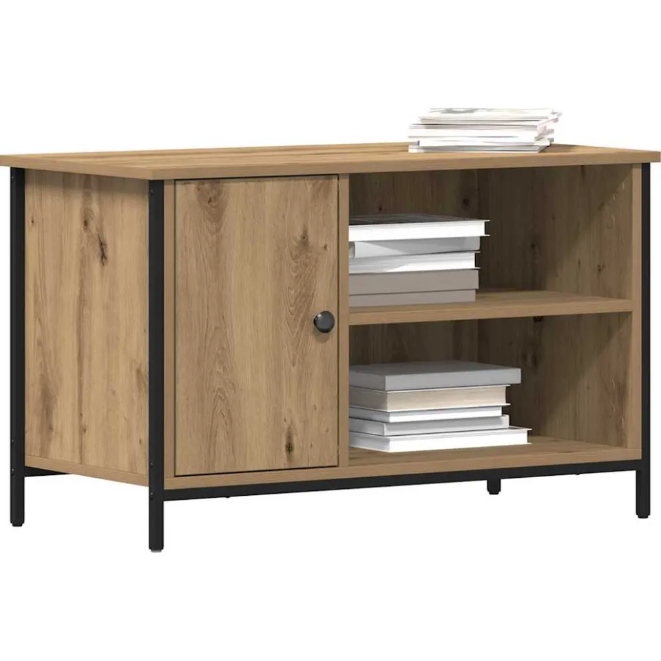 vidaXL TV-kast 80 x 40 x 50 cm artisanaal eikenkleurig Bewerkt hout Bruin