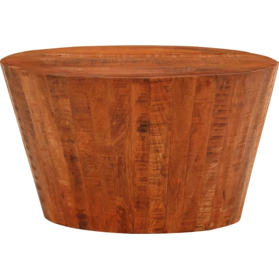vidaXL Salontafel Ø52x30 cm massief ruw mangohout bruin, foto 2