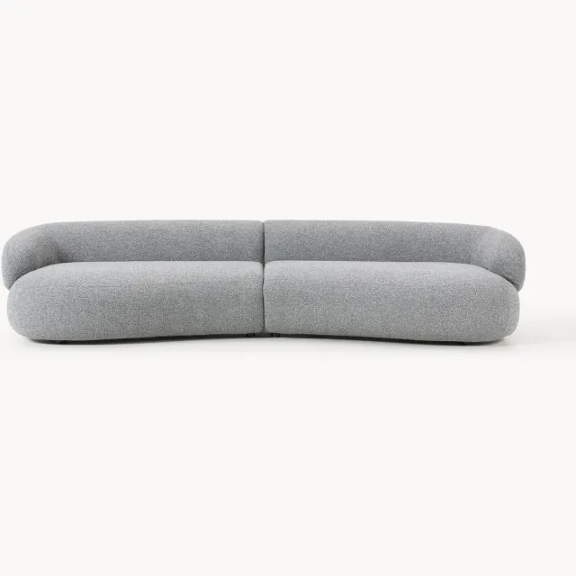 Westwing Collection Bouclé bank Alba (4-zits) Grijs
