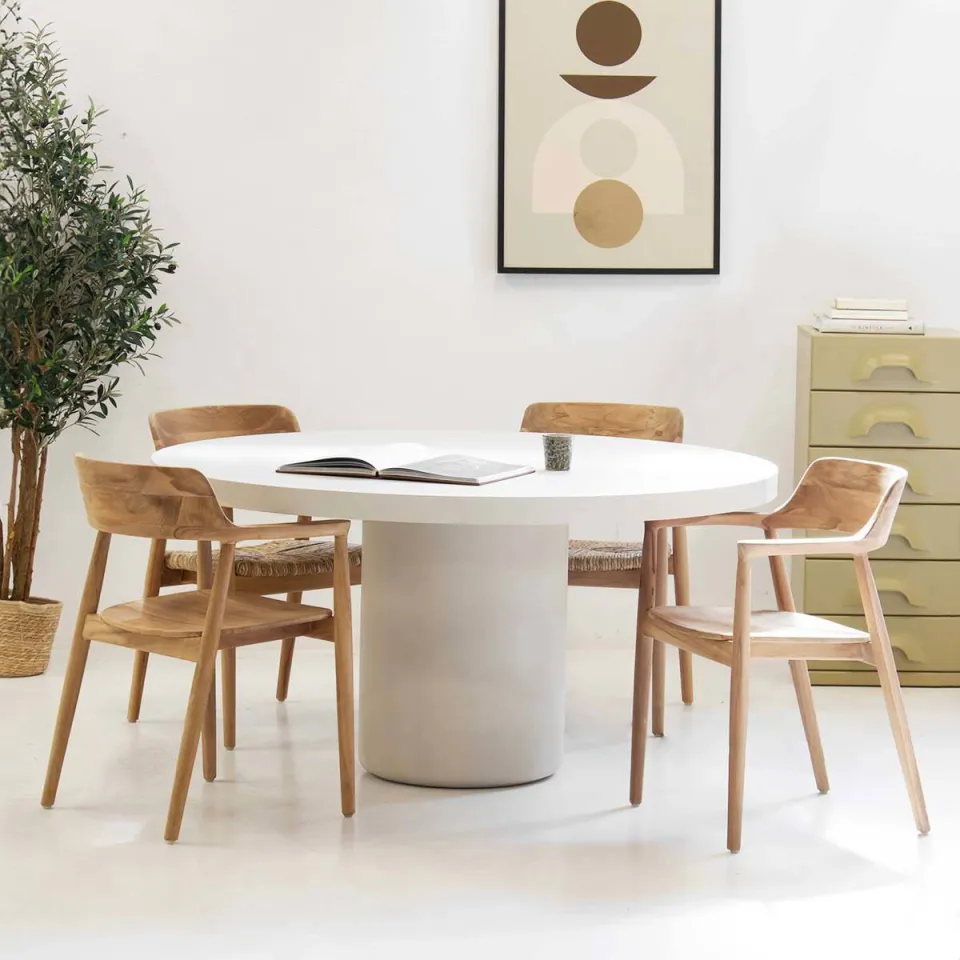 Giga Meubel Eettafel Eden - Rond - Composiet - 150cm, foto 3
