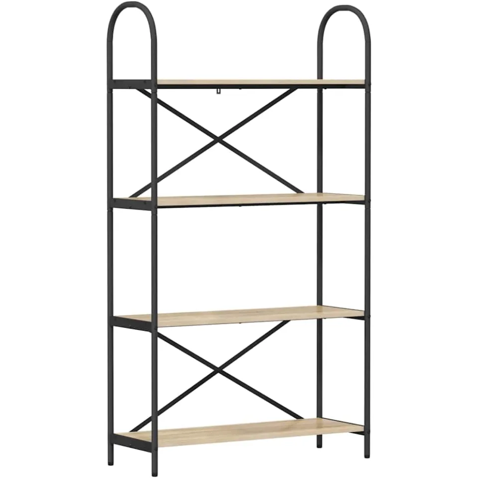 vidaXL Boekenkast 4-laags 80 x 30 x 146 cm Bewerkt hout Sonoma Eiken, foto 3