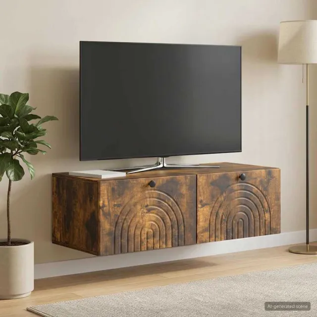 vidaXL Wandbeugel TV-kast 99 x 41 x 30 cm Gerookt eiken, foto 2
